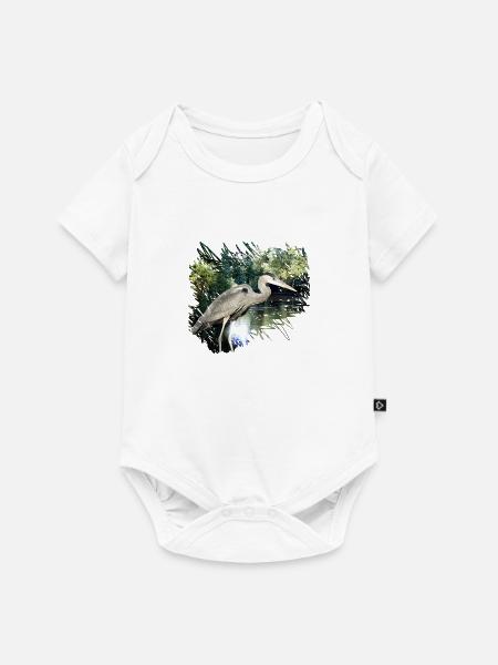 Der Graureiher ist kein Zugvogel mehr - Baby Premium Kurzarmbody - Weiß