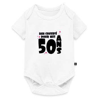 bien_conserve_pour_mes_50_ans - Body à manches courtes Premium Bébé - blanc - Devant
