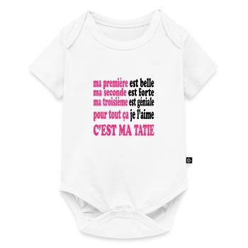 Ma tatie est belle - Body à manches courtes Premium Bébé - blanc - Devant