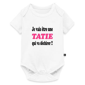 Je vais être une tatie qui va déchirer !!! - Baby Premium short-sleeve bodysuit - white - Front