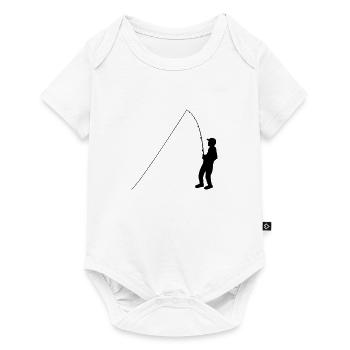 pêcheur sport silhouette clipart passe-temps pêche poisson - Body à manches courtes Premium Bébé - blanc - Devant