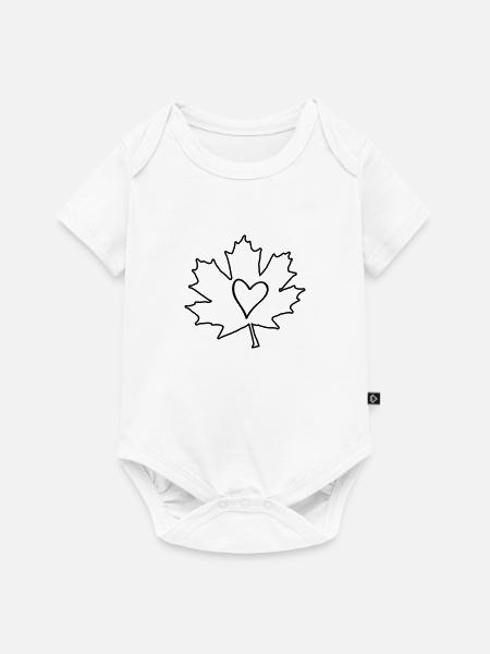 blatt herz design - Baby Premium Kurzarmbody - Weiß