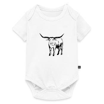 Texas Longhorn Buffalo - Baby Premium Kurzarmbody - Weiß - Vorne