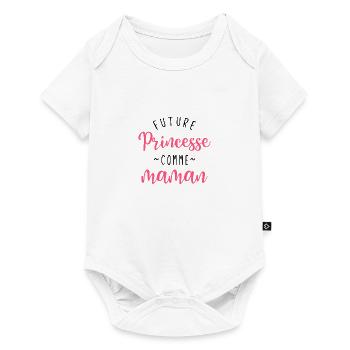Future princesse maman t shirt humour cadeau noel - Body à manches courtes Premium Bébé - blanc - Devant