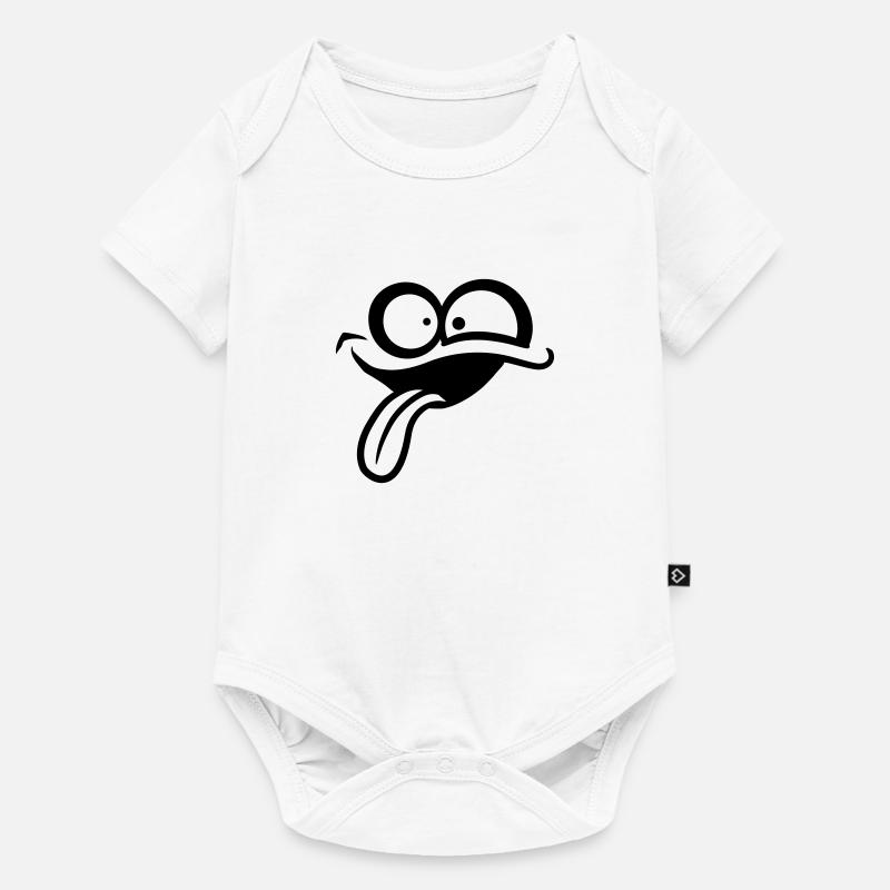 Visage comique fou - Body à manches courtes Premium Bébé - blanc