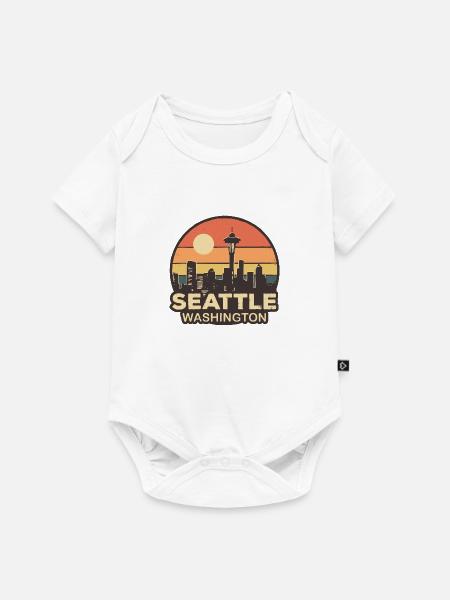 Seattle Washington - Baby Premium Kurzarmbody - Weiß