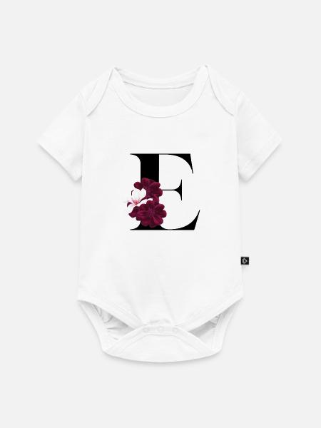 Buchstabe E blühende - Baby Premium Kurzarmbody - Weiß