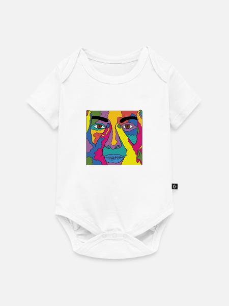Gesicht einer bunten Frau - Baby Premium Kurzarmbody - Weiß