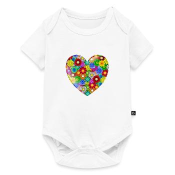 Flower Heart - Baby Premium short-sleeve bodysuit - white - Front