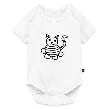 Dessin d’enfants de chat - Body à manches courtes Premium Bébé - blanc - Devant