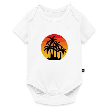 Palms Vintage Sunset Rétro - Body à manches courtes Premium Bébé - blanc - Devant