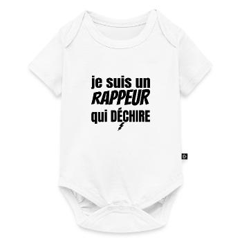 rappeur qui déchire - Body à manches courtes Premium Bébé - blanc - Devant