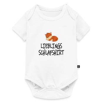 Lieblings-Schlafshirt mit süßer Katze - Baby Premium Kurzarmbody - Weiß - Vorne