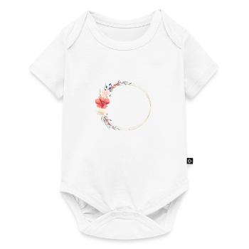 Field flower wreath Boho customizable - Baby Premium short-sleeve bodysuit - white - Front