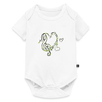Musik Herz Hellgrün - Baby Premium Kurzarmbody - Weiß - Vorne
