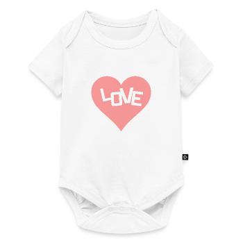 Love Liebe Herz - Baby Premium Kurzarmbody - Weiß - Vorne