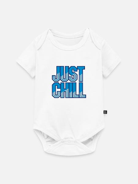 Just Chill Text Logo - Baby Premium Kurzarmbody - Weiß