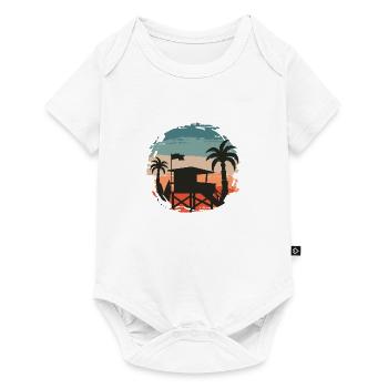 Beach Style: Sommer, Sonne, Palmen und Meer - Baby Premium Kurzarmbody - Weiß - Vorne