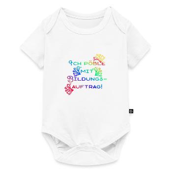 Der blumige Bildungsauftrag - Baby Premium Kurzarmbody - Weiß - Vorne
