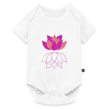Lotus with mirror image - Baby Premium short-sleeve bodysuit - white - Front