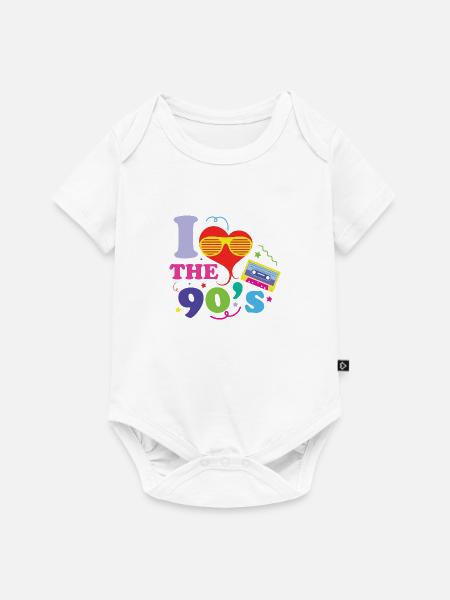 1990iger Sprüche 90s Geschenksidee - Baby Premium Kurzarmbody - Weiß