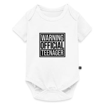 avertissement citation officielle d’adolescent - Body à manches courtes Premium Bébé - blanc - Devant