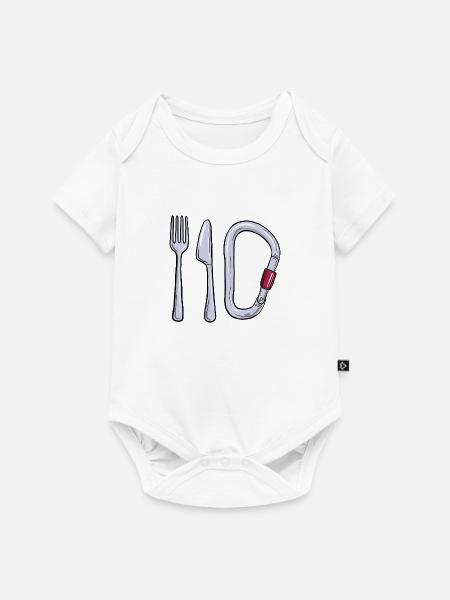 Messer, Gabel, Karabiner - Baby Premium Kurzarmbody - Weiß
