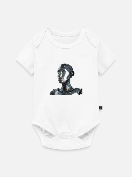 Roboter - Baby Premium Kurzarmbody - Weiß