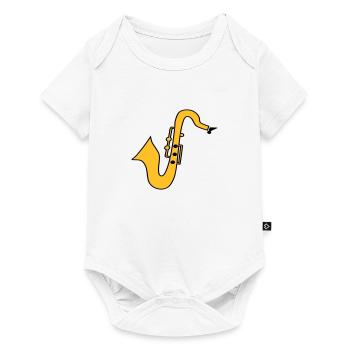 Saxofon - Baby Premium Kurzarmbody - Weiß - Vorne
