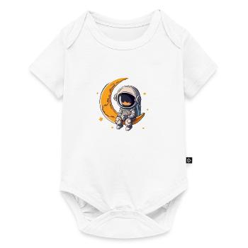 Astronaute sur la Lune - Body à manches courtes Premium Bébé - blanc - Devant