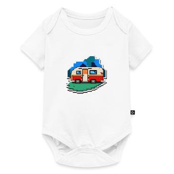 pixel vintage camper - Baby Premium Kurzarmbody - Weiß - Vorne