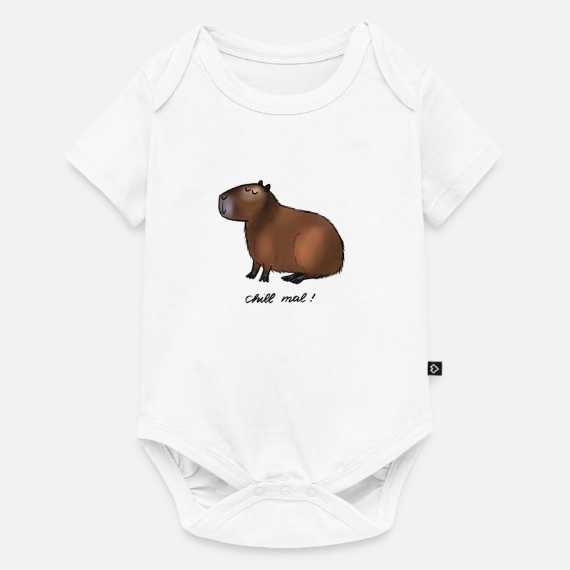 Capybara - détendez-vous! - Body à manches courtes Premium Bébé - blanc