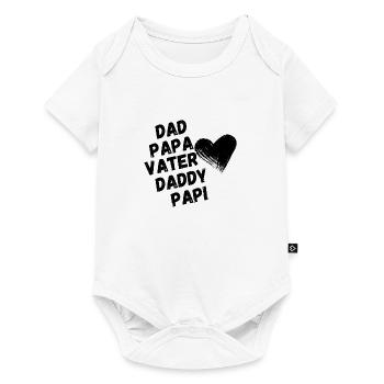 Papa, Papa, Père - Cadeau de fête des pères - Body à manches courtes Premium Bébé - blanc - Devant