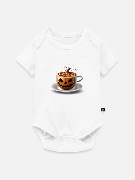 Halloween Kaffeetasse Süßes oder Saures - Baby Premium Kurzarmbody - Weiß