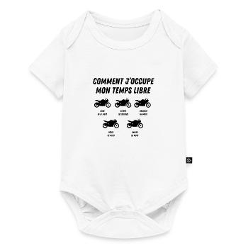 comment j'occupe mon temps libre - Body à manches courtes Premium Bébé - blanc - Devant