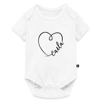 Carla Name Calligraphy Heart - Baby Premium short-sleeve bodysuit - white - Front
