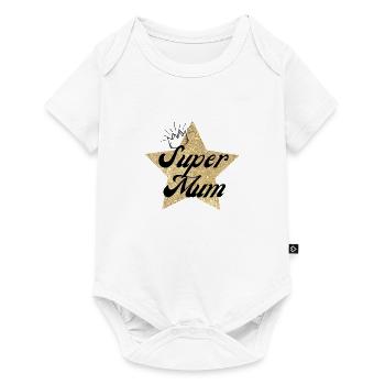 super mum - cadeau maman - Body à manches courtes Premium Bébé - blanc - Devant