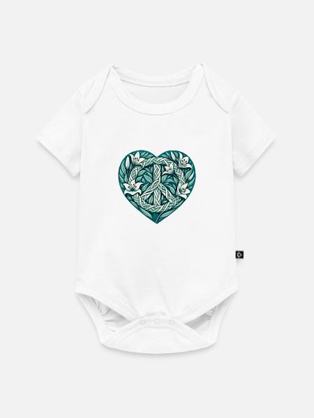Friede - Baby Premium Kurzarmbody - Weiß