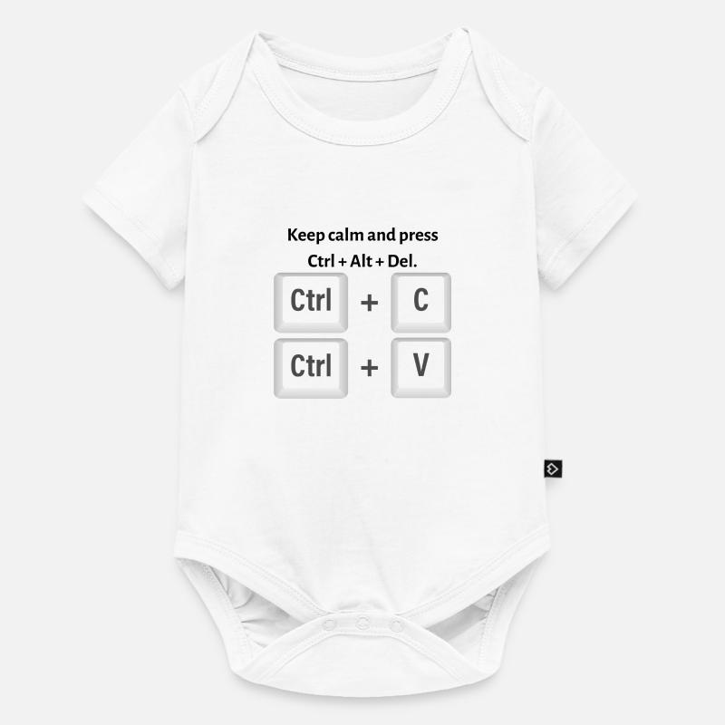 Keep calm and press Ctrl Alt Del - Baby Premium Kurzarmbody - Weiß