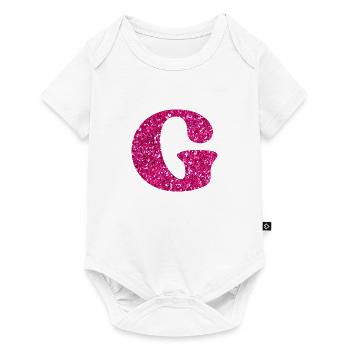 Letter g pink glitter - Baby Premium short-sleeve bodysuit - white - Front
