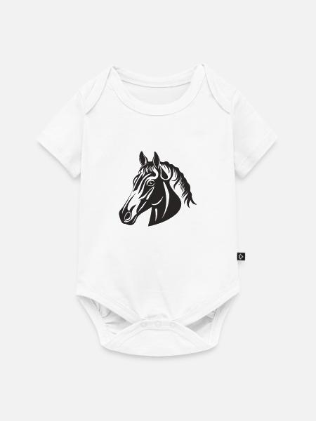 Pferde-Silhouette - Baby Premium Kurzarmbody - Weiß