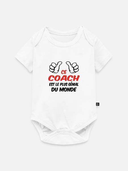 BESTER COACH - Baby Premium Kurzarmbody - Weiß