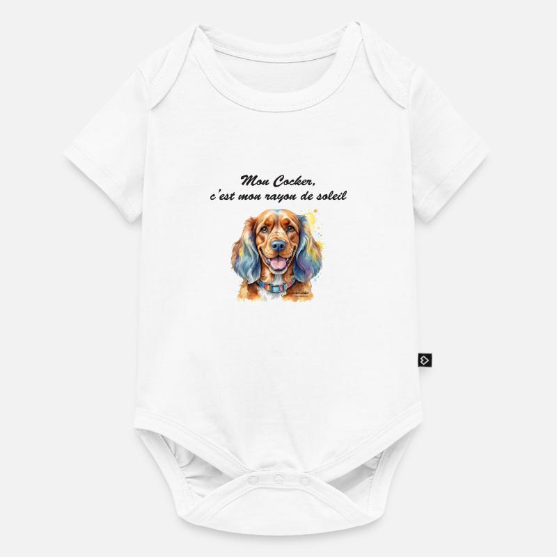 Cocker rayon de soleil - Body à manches courtes Premium Bébé - blanc