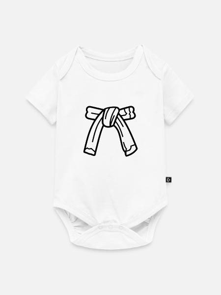 Gürtel - Baby Premium Kurzarmbody - Weiß