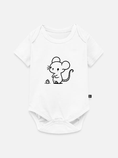 Maus - Baby Premium Kurzarmbody - Weiß