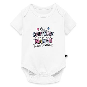 Elue coiffeuse et maman de l'année - Body à manches courtes Premium Bébé - blanc - Devant