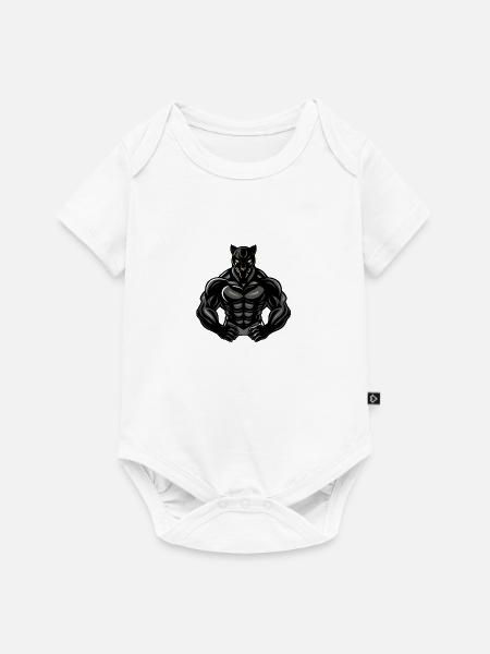 panther comic - Baby Premium Kurzarmbody - Weiß