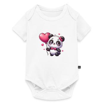 panda kawaii - Body à manches courtes Premium Bébé - blanc - Devant