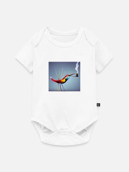 Autiactis Art - Kaffeevogel - Baby Premium Kurzarmbody - Weiß