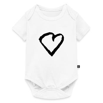 herz - Baby Premium Kurzarmbody - Weiß - Vorne
